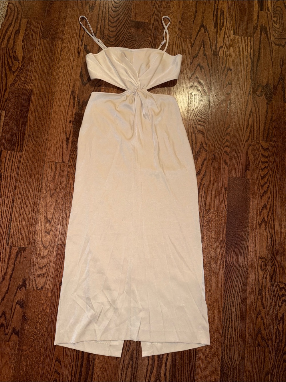 NWT H&M cream Twist-Front Cutout Maxi Dress